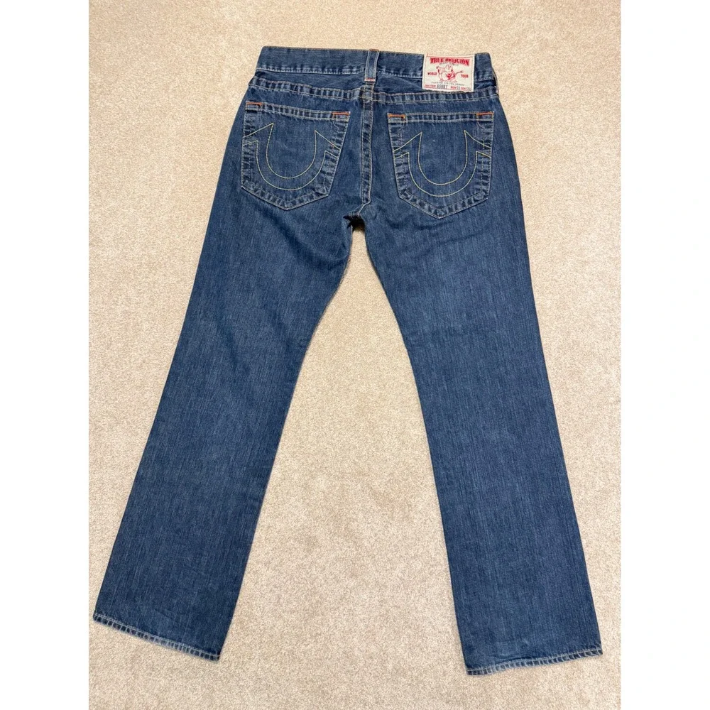 True Religion Bobby Jeans Mens 33 Blue Straight Leg Made in USA Cotton Denim